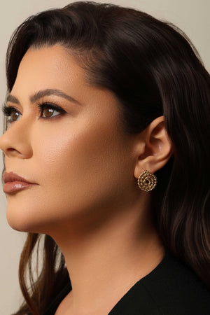 Brinco Espiral Torcido 2.1 cm Banhado a Ouro 18K