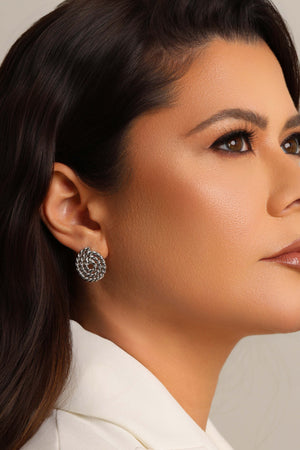 Brinco Espiral Torcido 2.1 cm Ródio Branco