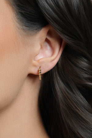 Brinco Argola Click Bolinhas 1.3 cm Banhado a Ouro 18K