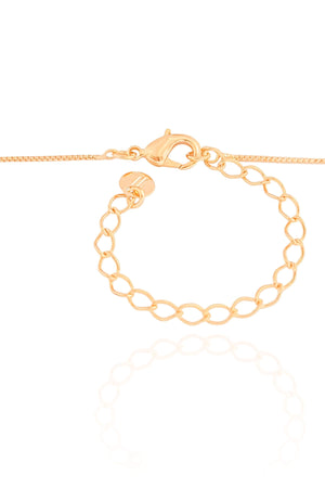 Gargantilha Veneziana Retângulo Cristal Banhado a Ouro 18K - 45 cm