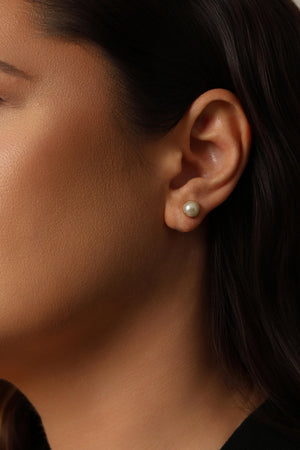 Brinco Pérola 8 mm Banhado a Ouro 18K