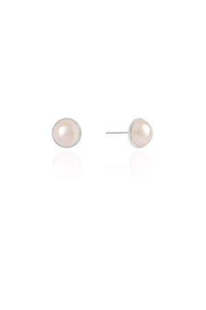 Brinco Pérola 8 mm Ródio Branco