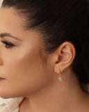 Brinco Argola Click Pontos de Luz Cristal 2.5 cm Banhado a Ouro 18K