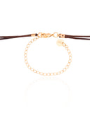 Gargantilha Dupla Gravata Fio Coreano Ponto de Luz Cristal Banhado a Ouro 18K - 35 cm