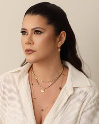 Choker Fio Coreano Redondo Liso Ponto de Luz Cristal Banhado a Ouro 18K