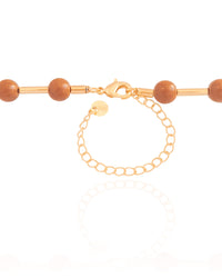 Choker Canutilhos Bolas Marrons Banhado a Ouro 18K