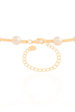 Choker Canutilhos Pérolas Banhado a Ouro 18K