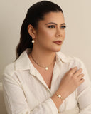 Brinco Argola Click Howlita 3.0 cm Banhado a Ouro 18K