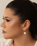 Brinco Argola Click Howlita 3.0 cm Banhado a Ouro 18K