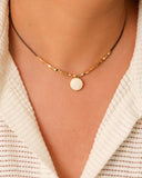 Choker Fio Coreano Howlita 12 mm Banhado a Ouro 18K