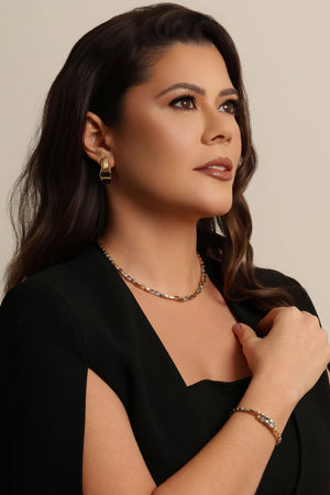 Choker Abaulada ABS Mix de Banhos Banhado a Ouro 18K