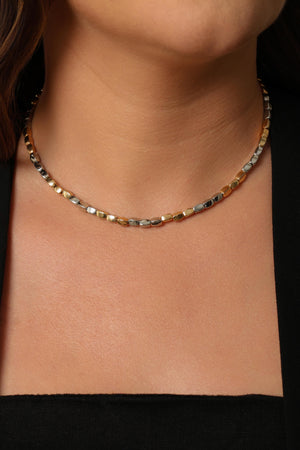 Choker Abaulada ABS Mix de Banhos Banhado a Ouro 18K