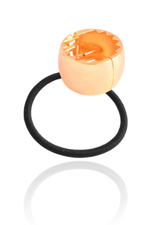 Pony Cuff Tubo Liso Banho Dourado