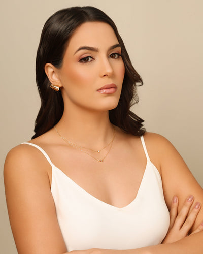 Ear Cuff Filetes Lisos 1,5 cm Banhado a Ouro 18K