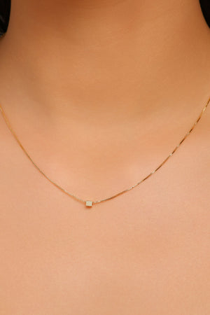 Gargantilha Veneziana Quadrado 3 mm Banhado a Ouro 18K - 45 cm