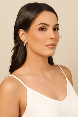 Gargantilha Veneziana Laço Liso Banhado a Ouro 18K - 45 cm