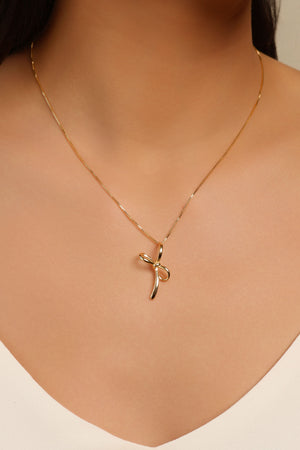 Gargantilha Veneziana Laço Liso Banhado a Ouro 18K - 45 cm