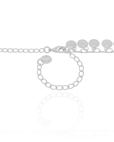 Choker Plaquinhas Lisas 6 mm Ródio Branco - 33 cm