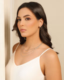 Gargantilha Tripla Elos Portugueses e Ovais Ródio Branco