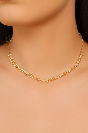 Choker Grumet Bolinhas Lisas Banhado a Ouro 18K