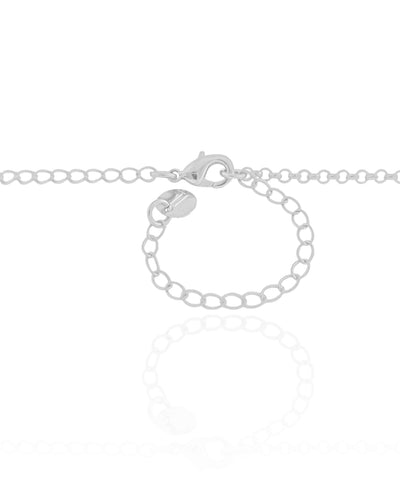 Choker Grumet Bolinhas Lisas Ródio Branco - 33 cm