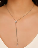 Gargantilha Gravata Baguetes Cristal Ródio Branco