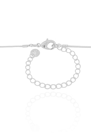 Gargantilha Gravata Baguetes Cristal Ródio Branco