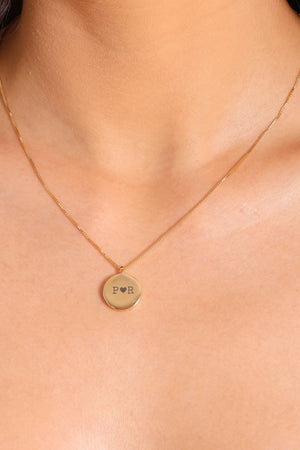 Gargantilha com Pingente Redondo Personalizado Banhado a Ouro 18K