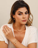 Anel X Bola Lisa Cravejado Cristal Tamanho 19 Banhado a Ouro 18K