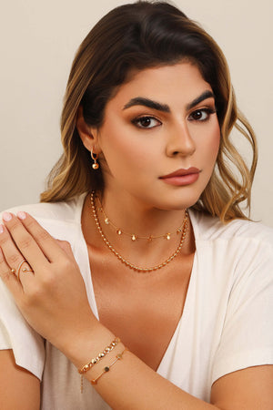 Anel X Bola Lisa Cravejado Cristal Tamanho 22 Banhado a Ouro 18K