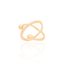 Anel X Bola Lisa Cravejado Cristal Tamanho 22 Banhado a Ouro 18K