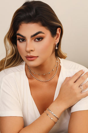 Anel X Bola Lisa Cravejado Cristal Tamanho 22 Ródio Branco