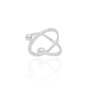 Anel X Bola Lisa Cravejado Cristal Tamanho 22 Ródio Branco