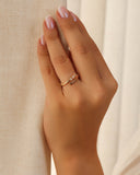 Anel Ajustável Corações Cristal Tamanho M Banhado a Ouro 18K