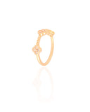 Anel Trevo Cristal Tamanho 12 Banhado a Ouro 18K