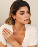 Anel Trevo Cristal Tamanho 18 Banhado a Ouro 18K