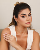 Anel Ajustável Elos Bolinhas Tamanho M Banhado a Ouro 18K