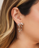 Brinco Laço Torcido 3.1 cm Ródio Branco