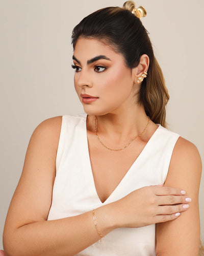Ear Cuff Mola Lisa 3 cm Banhado a Ouro 18K