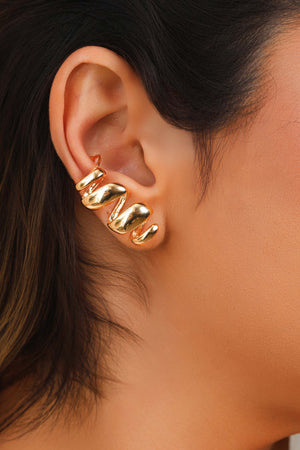 Ear Cuff Mola Lisa 3.0 cm Banhado a Ouro 18K