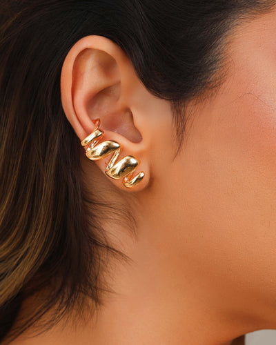 Ear Cuff Mola Lisa 3 cm Banhado a Ouro 18K