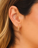 Brinco Argola Click Elos Bolinhas 1.5 cm Banhado a Ouro 18K