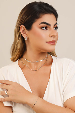 Brinco Argola Tela 1.6 cm Ródio Branco