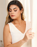 Piercing Orgânico Gotas Cristal Banhado a Ouro 18K