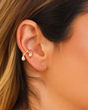 Piercing Orgânico Gotas Cristal Banhado a Ouro 18K