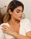 Piercing Orgânico Gotas Cristal Ródio Branco