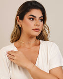 Choker Fita Corações Lisos Banhado a Ouro 18K