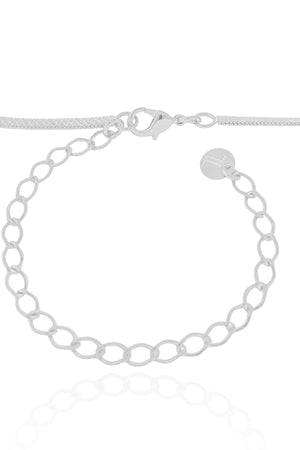 Choker Fita Corações Lisos Ródio Branco