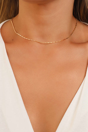 Gargantilha Plaquinhas Ovais Achatadas Banhado a Ouro 18K - 40 cm