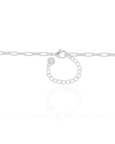 Colar Elos Lisos 3 mm Ródio Branco - 45 cm